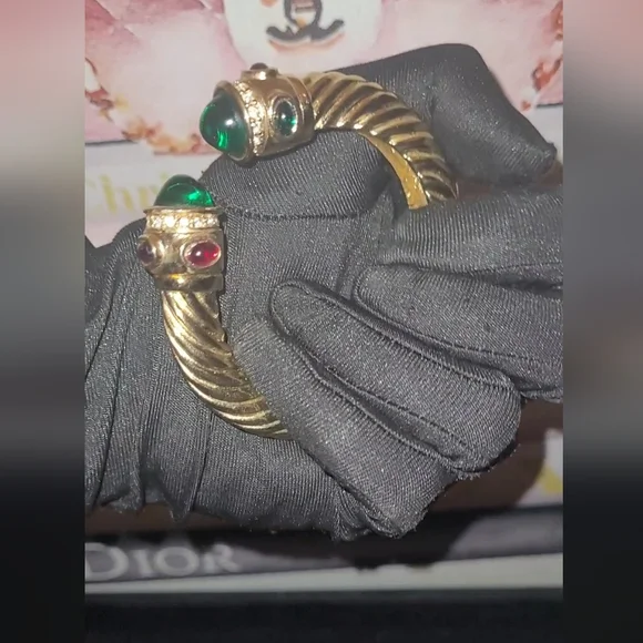 Vintage Ciner Cuff Bracelet Mogul Style Clamper UNSIGNED - Picture 9 of 12